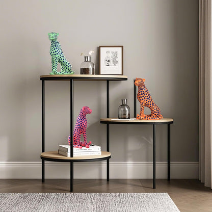 Quoowiit Bird Figurine, Modern Sculpture and Statues for Home Decor, Animal Statues for Bookshelf, Table, Entryway, Fireplace, Resin Decorative Sculpture with Chic Polka Dots Art Design (White)