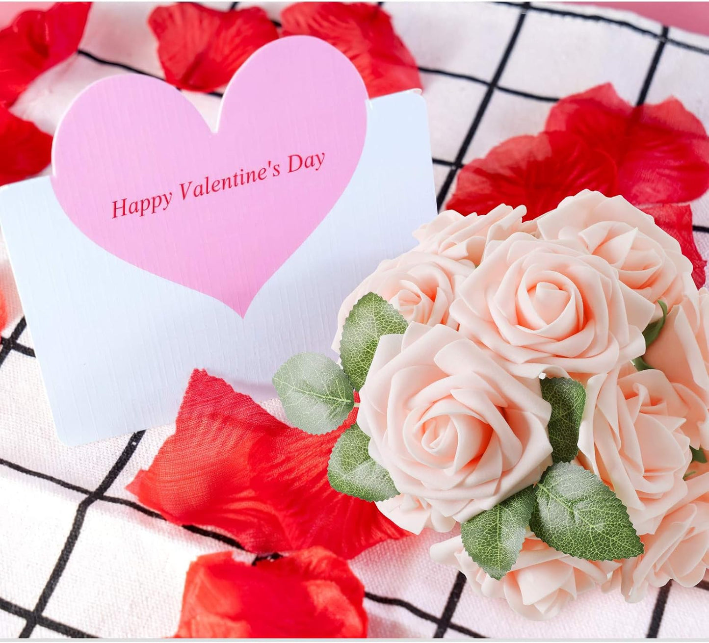AmyHomie Artificial Flowers Dark Red Rose 25pcs Real Looking Fake Roses w/Stem for DIY Wedding Bouquets Centerpieces Arrangements Party Baby Shower Mothers Day Christmas Tree Decorations