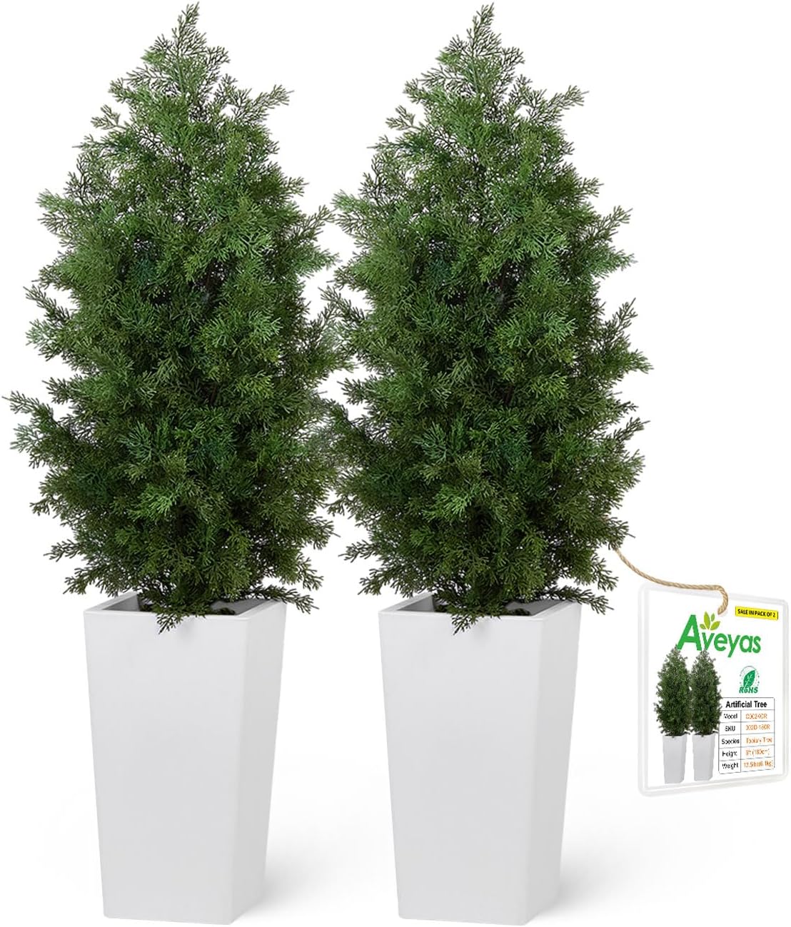 Aveyas 7ft Artificial Olive Tree for Home Decor, 7 Feet Large Faux Plant Fake Skinny Silk Trees with Pot for Indoor Outdoor House Living Room Office (7 ft Tall Including Raised Pot)