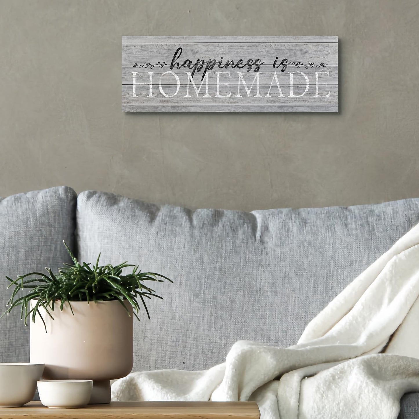Quotes Wall Decor Enjoy the Little Things Sign Family Wall Signs Canvas Prints Rustic Wooden Wall Art Wood Pictures for Living Room Bedroom Office Home Decor, 6 X 17 Inch Framed