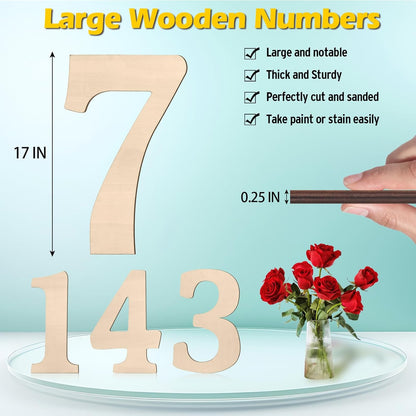 17 inch Large Wooden Sign & for Wall Decor, Big Wood Symbol &, Giant Paintable Blank Wooden Shapes for Crafts, Unfinished Wood Cutouts for Birthday Party, Rustic Wedding, Christmas Decor, Baby Shower