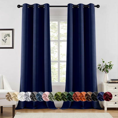 MIULEE Blackout Curtains for Bedroom Living Room 2 Panels, Thermal Insulated Room Darkening Drapes Grommet Noise Reducing Light Blocking Window Treatments 63 Inches Long 40x63 Inch Black - Colors A