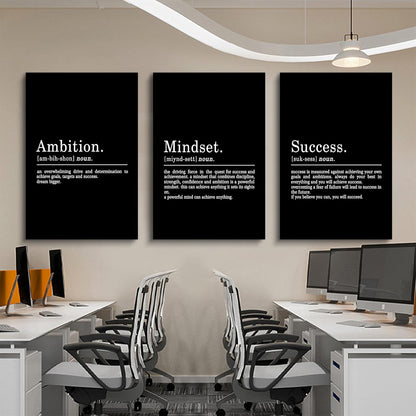Inspirational Canvas Painting Wall Art -EPHANY ART,Mindset Quotes Prints, Success Framed Entrepreneur Poster Positive Quotes Wall Poster for Home Office Workplace (M-3pcs,12x16inchx3pcs)