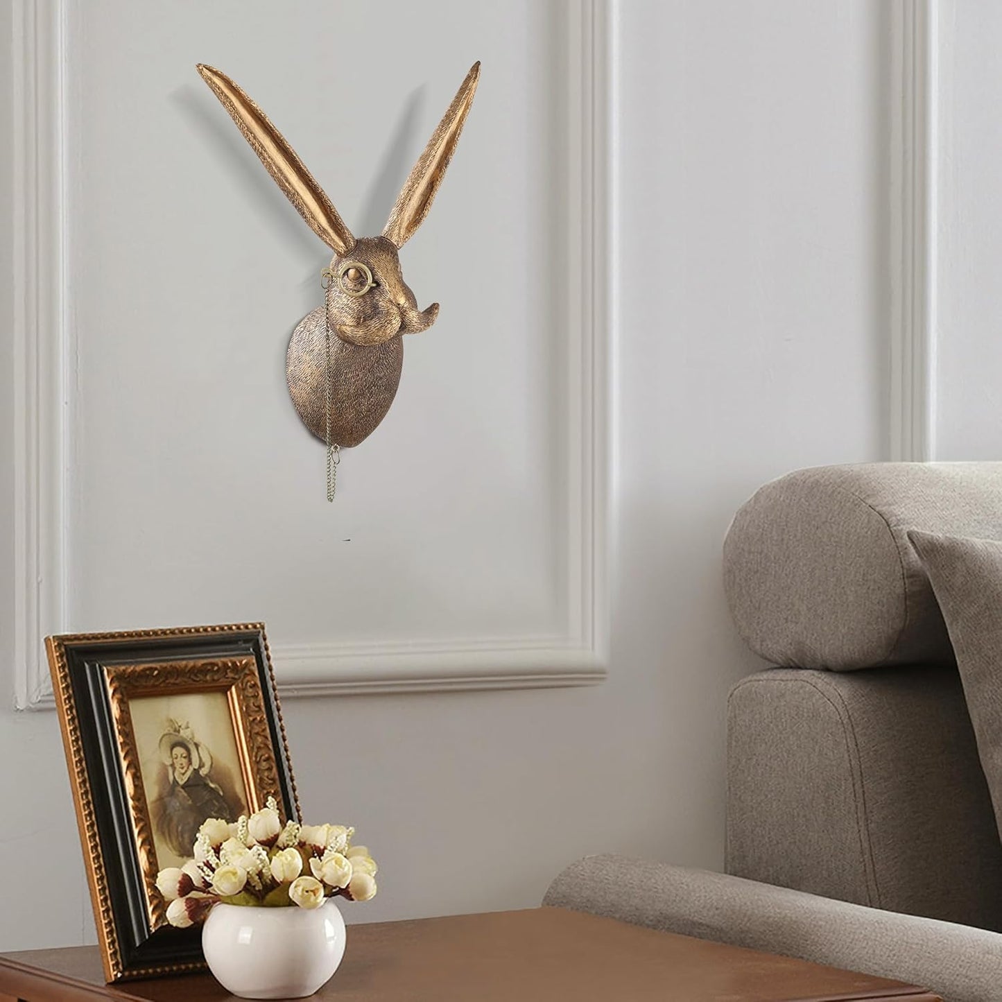 UITWMKTG 5 Pack Animal Head Wall Decor Gold Wall Sculpture Home Decor for Office Bedroom Modern Decor for Men Women