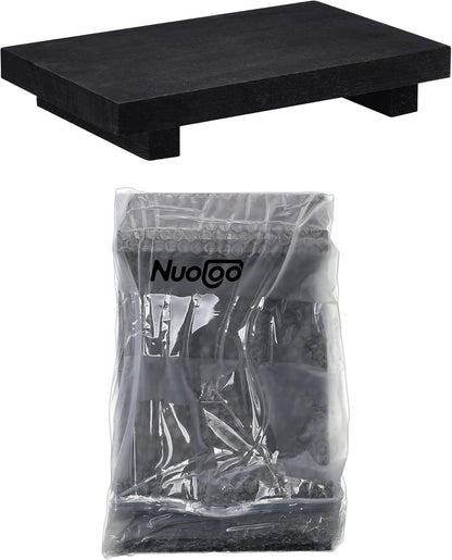 Nuogo Wood Riser Tray Soap, Stand Soap Tray for Kitchen Sink, Wood Pedestal for Kitchen Counter Sink Stand Decorative Rustic Bathroom Dishes Plant Bottles Candles Display(12 x 7 Inch,Brown)