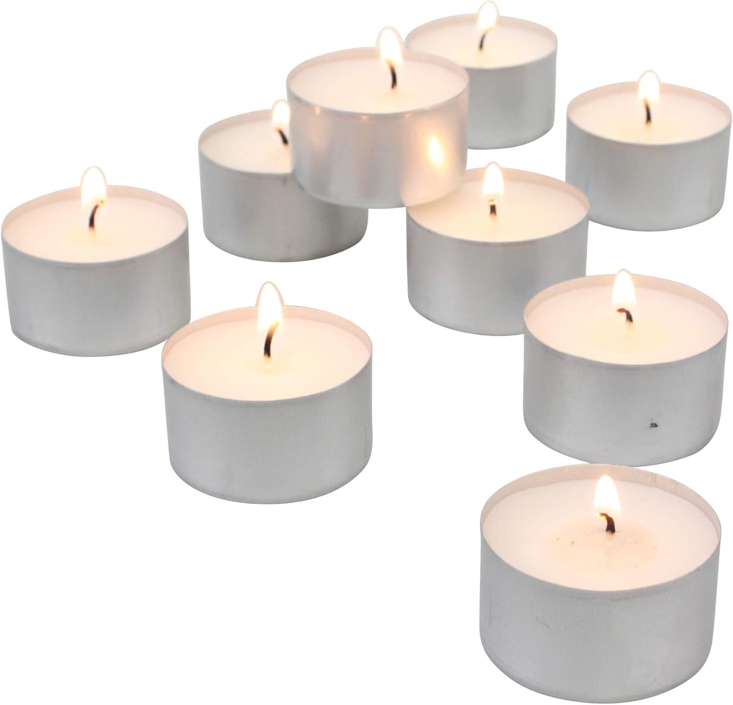 Stonebriar Unscented Long Burning White Tealight Candles, Bulk Pack, 6-7 Hour Burn Time, Smokeless Tealights for Parties, Weddings, Home, 100 Count