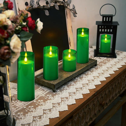 Homemory Gray Flickering Flameless Candles, Battery Operated Acrylic LED Pillar Candles with Remote Control and Timer, Halloween Decor, Set of 5