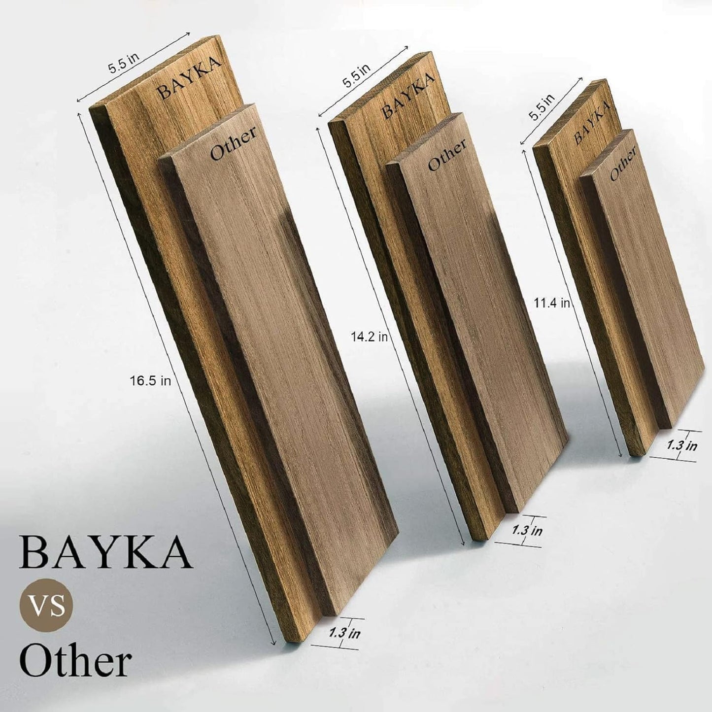 BAYKA Wall Mounted Floating Shelves, Wood Floating Wall Shelf for Books & Decor, Small Space-Saving Display & Organizer（Black，Set of 3）