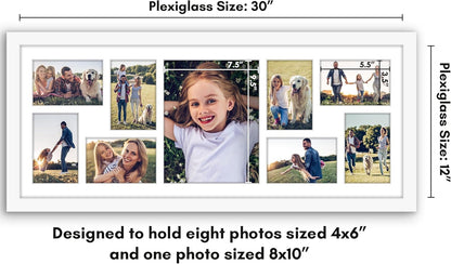 Americanflat 4x6 Collage Picture Frame with Polished Plexiglass - Multi Picture Frames Fit Sixteen 4x6 Photos or Use as One 18x26 Poster Frame for Wall Display - Signature Collection - Black
