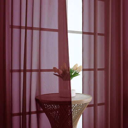 OWENIE Sheer Curtains 84 inches Long 2 Panels Set for Living Room/Bedroom, Rod Pocket Voile Sheer Panel Drapes, White, 2pcs, Each 42" W x 84" L - Colors A