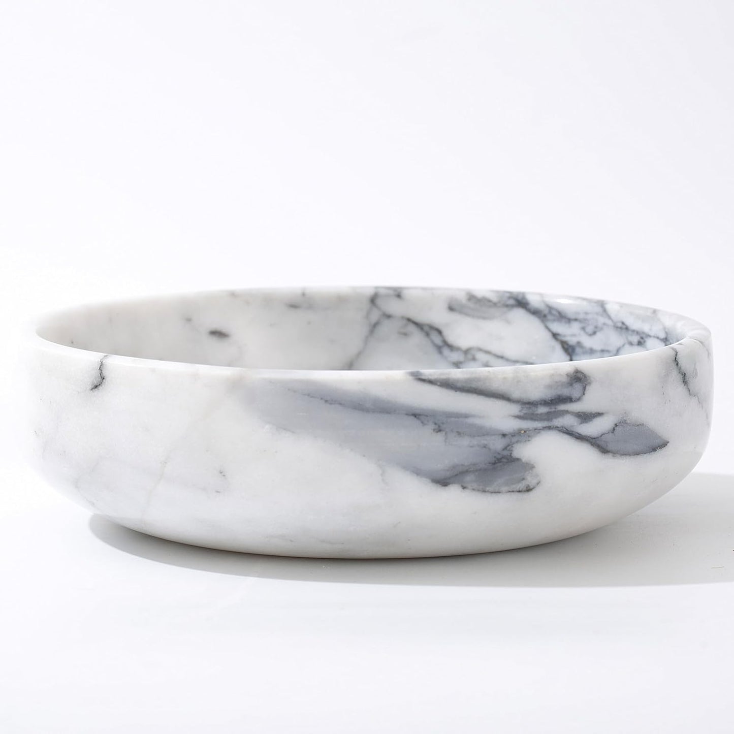 6.7" Large Decorative Bowl, Natural Marble Decorative Bowls for Home Decor, Key Bowl, Candy Bowl, Smudge Bowl, Coffee Tables Centerpiece (Natural Black)