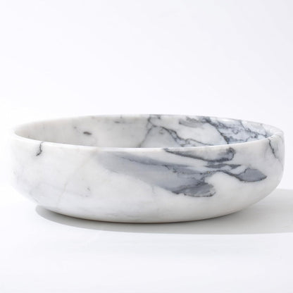 6.7" Large Decorative Bowl, Natural Marble Decorative Bowls for Home Decor, Key Bowl, Candy Bowl, Smudge Bowl, Coffee Tables Centerpiece (Natural Black)