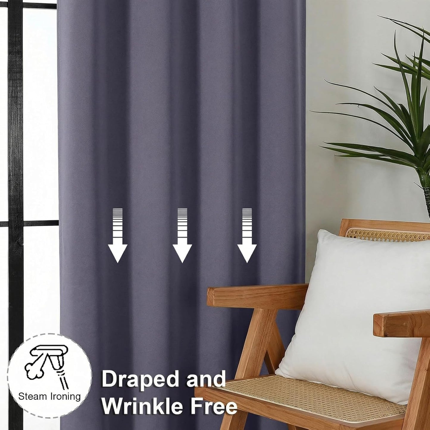 Simplebrand Ava Sage Green Blackout Curtains for Bedroom 63 Inch Length 2 Panels Set, Solid Thermal Insulated Energy Saving Rod Pocket Window Treatment Curtains Blackout Drapes, W40 x L63 Inch, Sage - Colors A