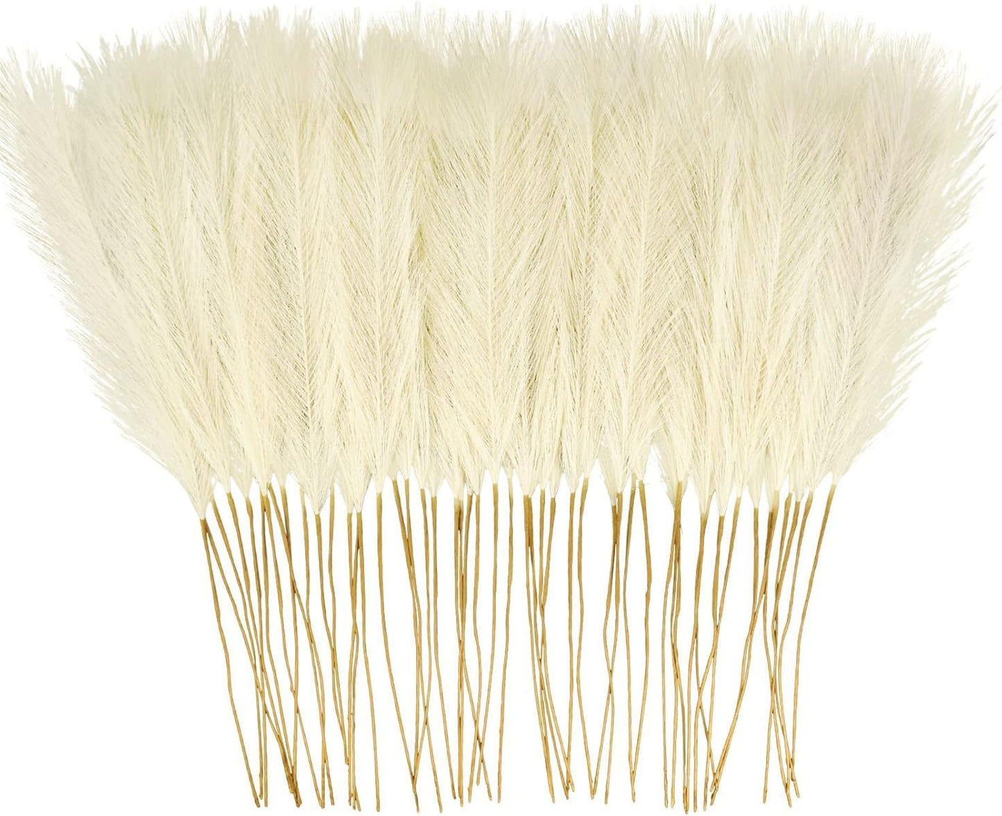 obbsie 50pcs Pink Faux Pampas Grass Decor, 21.6" Short Artificial Floral Branches Vase Filler Flower Arrangement for Home Wedding Boho Outdoor Decor
