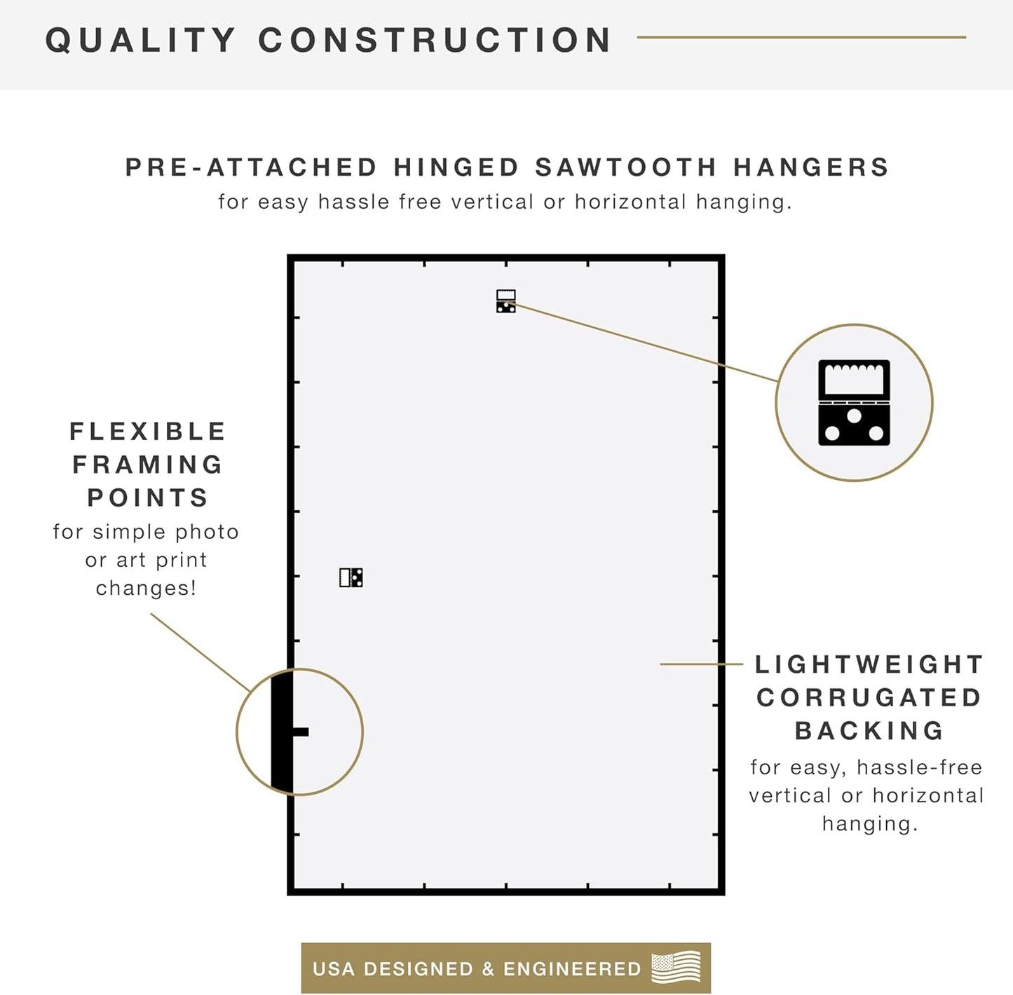 MCS Trendsetter 24x36 Poster Frame Black High-Gloss, Vertical & Horizontal Wall Hanging Large Picture Frame for Photos, Posters & Art Prints (1-Pack)