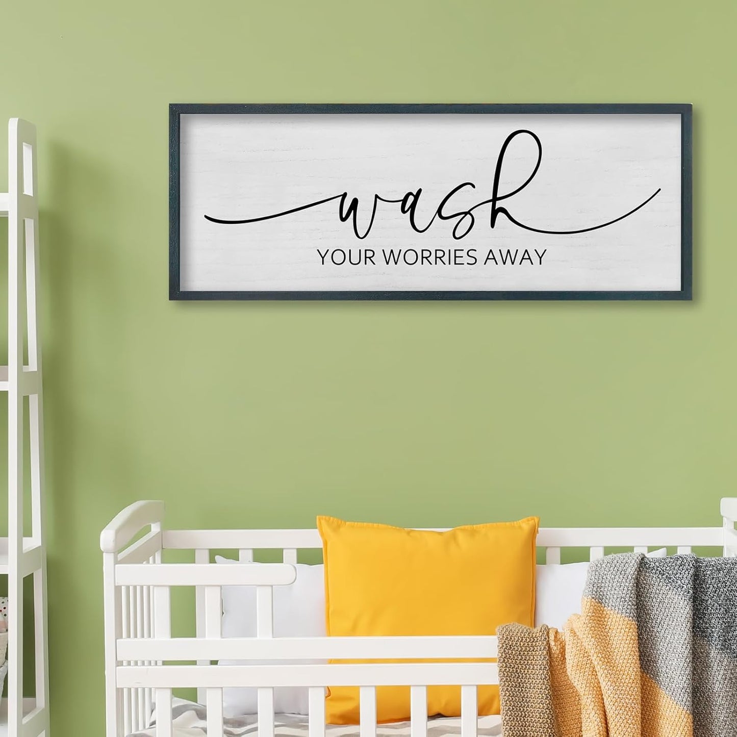 FZMHASLWW Gather Sign Wall Decor 32"×12" Large Wooden Framed for Dining Room Simple Home Kitchen Hanging Art (Wood)