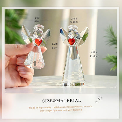 HDCRYSTALGIFTS 3.3'' Crystal Bird Figurine Collectible Art Glass Animal Figurines Table Home Decor Paperweight Valentine’s Day for Women