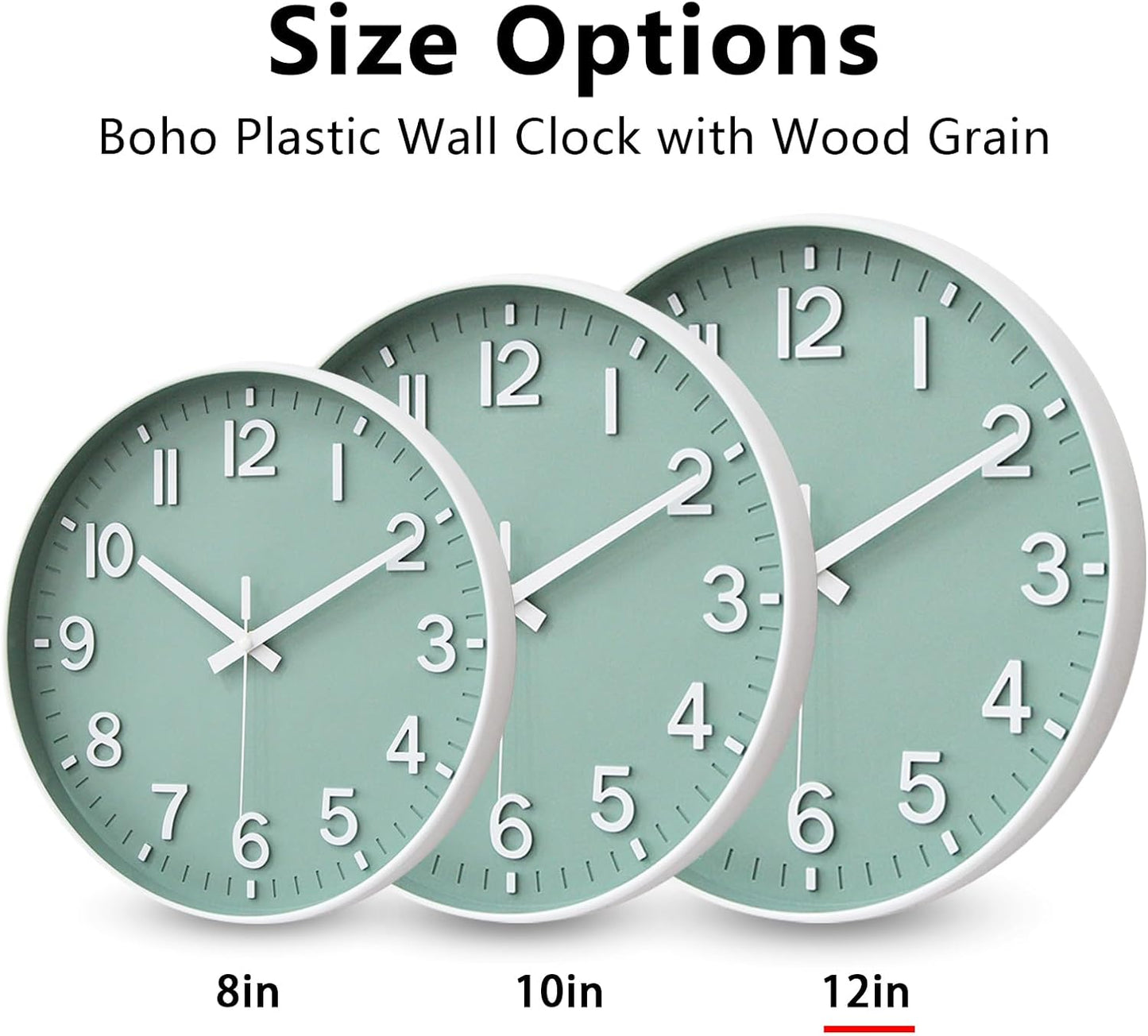 HZDHCLH Wall Clocks Battery Operated,12 inch Silent Non Ticking Modern Wall Clock for Living Room Bedroom Kitchen Office Classroom Decor (Olive Green and Gold)