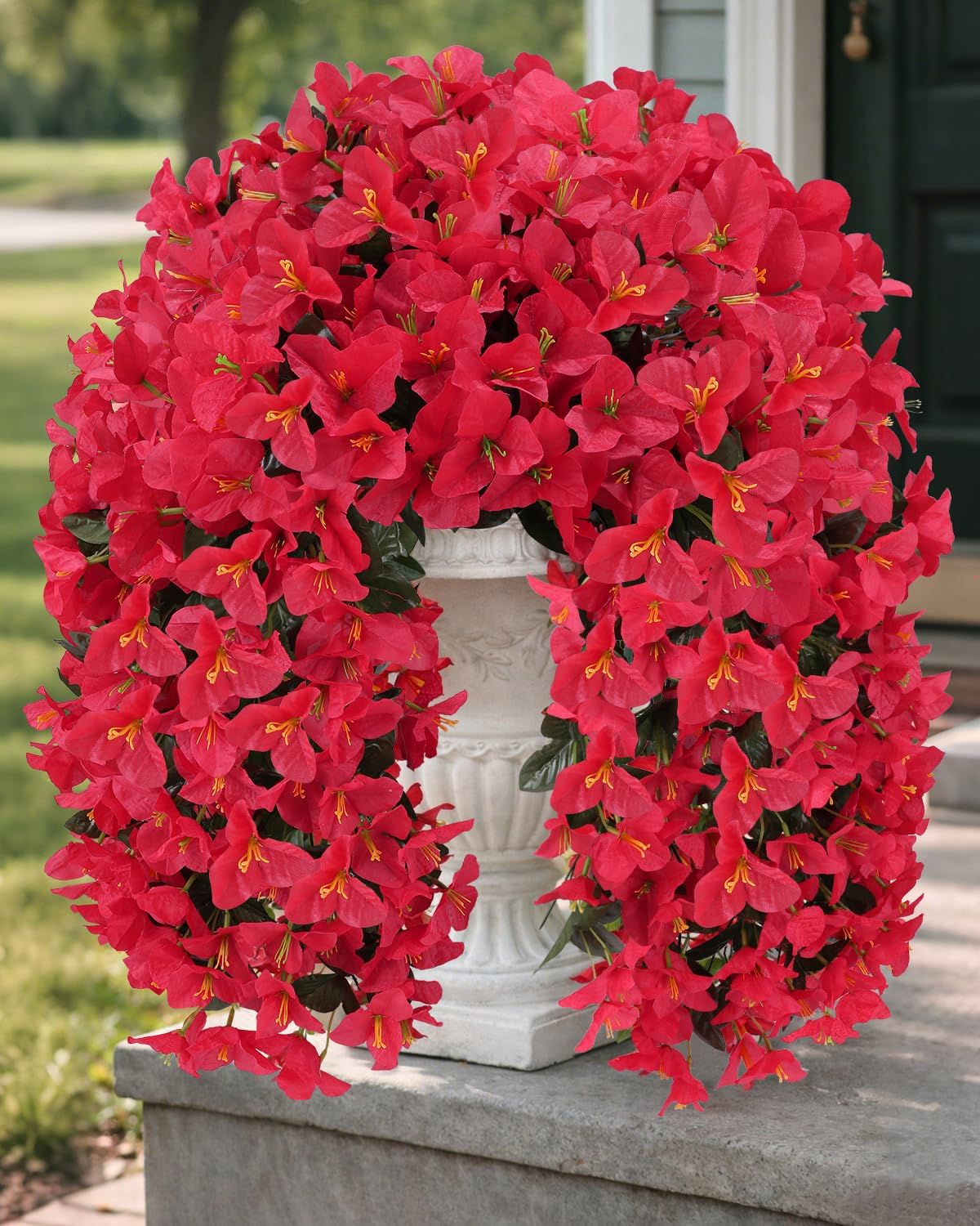 Artificial Flowers for Outdoors – 2 Bundles of UV-Resistant Artificial Bougainvillea, Realistic Silk Flowers for Front Porch, Patio, Garden, Window Boxes & Hanging Baskets (Hot Pink, 2)