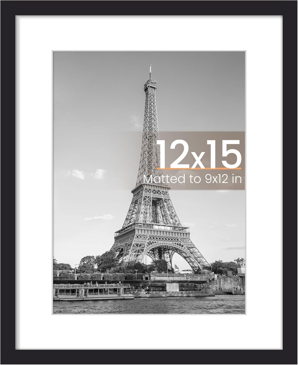 upsimples 8x10 Picture Frame, Display Pictures 5x7 with Mat or 8x10 Without Mat, Wall Hanging Photo Frame, Black, 1 Pack - Colors B