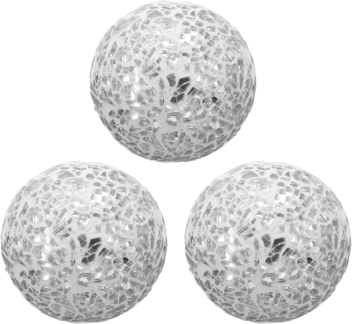 uxcell 3Pcs Decorative Glass Balls 2.36 Inch Orbs Centerpiece Balls Mosaic Glass Ball Sphere for Decor Bowls Vases Dining Table Party, Dark Blue
