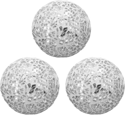 uxcell 3Pcs Decorative Glass Balls 2.36 Inch Orbs Centerpiece Balls Mosaic Glass Ball Sphere for Decor Bowls Vases Dining Table Party, Dark Blue