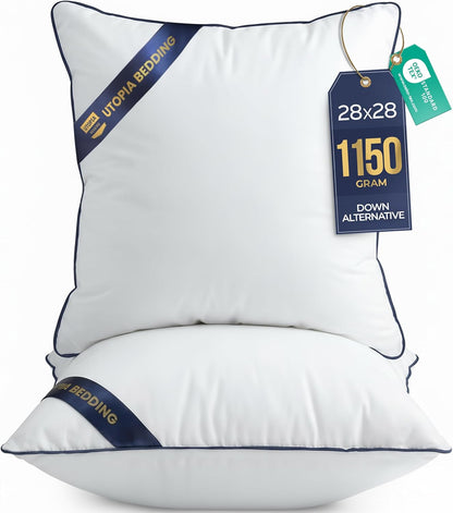 Utopia Bedding Throw Pillow Inserts (Pack of 4, White), 18 x 18 Inches Decorative Indoor Pillows for Sofa, Bed, Couch, Cushion Sham Stuffer