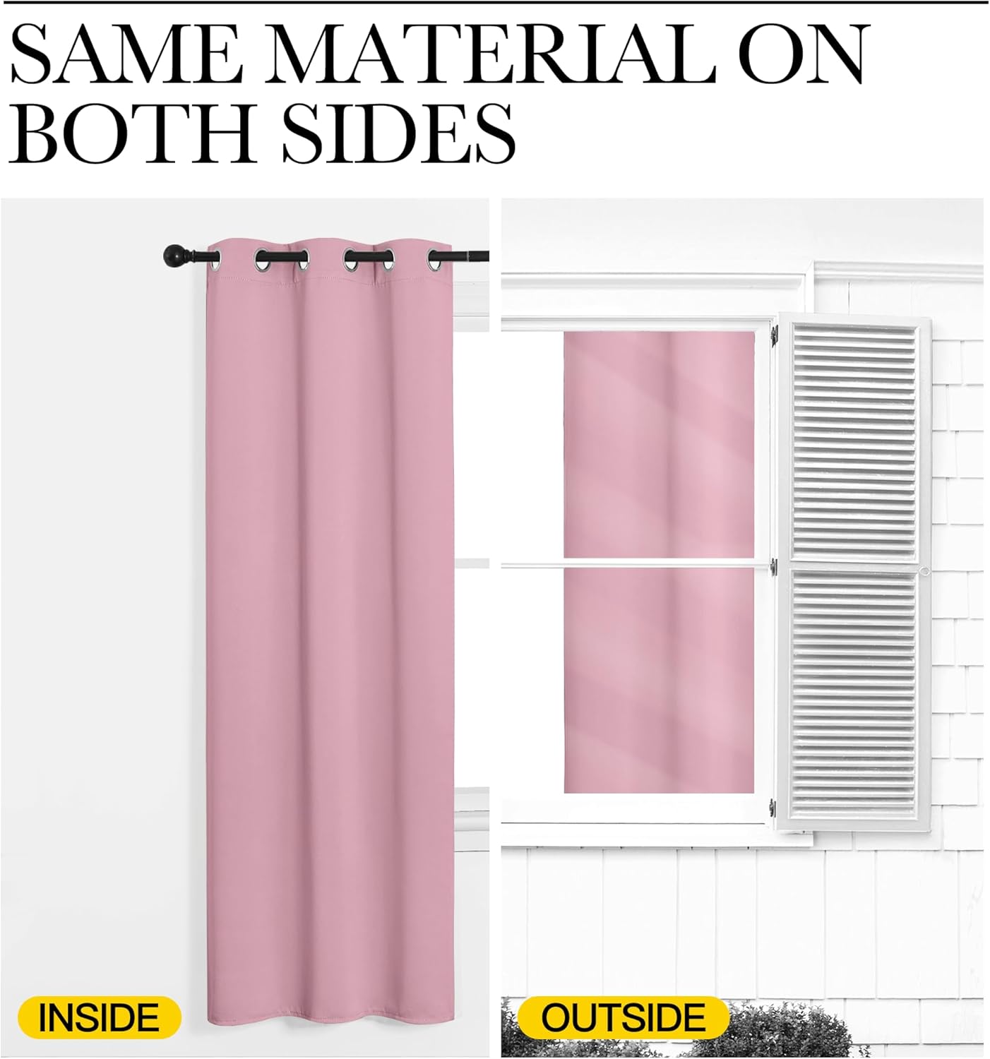NICETOWN Halloween Pitch Black Solid Thermal Insulated Grommet Blackout Curtains/Drapes for Bedroom Window (2 Panels, 42 inches Wide by 63 inches Long, Black) - Colors A