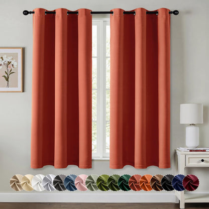 MIULEE Blackout Curtains for Bedroom Living Room 2 Panels, Thermal Insulated Room Darkening Drapes Grommet Noise Reducing Light Blocking Window Treatments 63 Inches Long 40x63 Inch Black - Colors A
