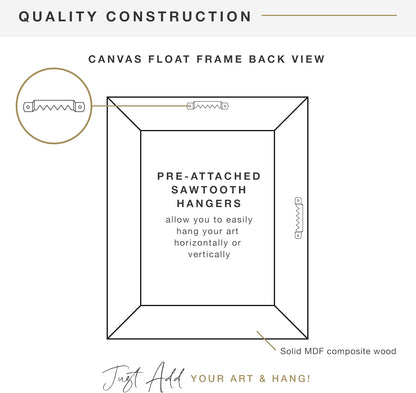 MCS Canvas Float Frames 8x10 Frame, Black Frame for Finished Canvases, Vertical & Horizontal Wall Hanging Frame with Adhesive for Canvas Paintings (1-Pack)