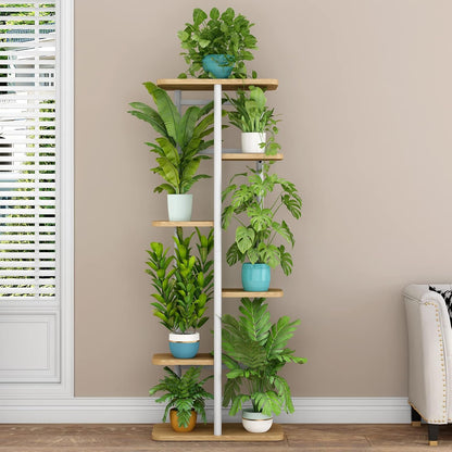 LINZINAR Plant Stand Indoor 4 Tier 5 Potted Multiple Plant Shelf Stands for Garden Corner Balcony Living Room Black