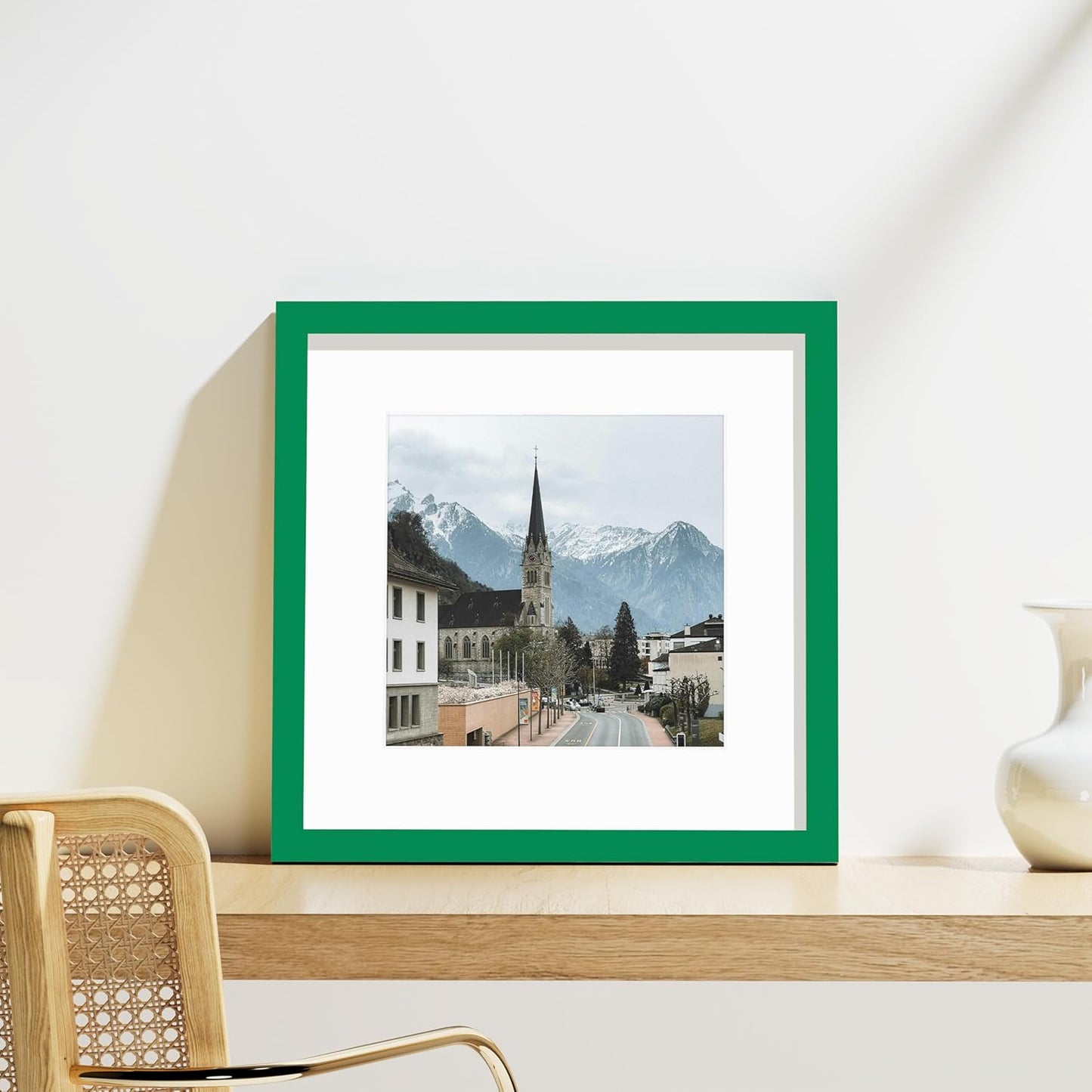 Vittanly 8x10 Picture Frames Set of 9, Shatter Resistant Plexiglass, Display 5x7 Pictures with Mat or 8x10 without Mat, Photo Frames for Wall or Tabletop, Engineered Wood, Black - Colors B