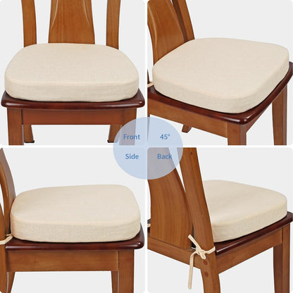 BUYUE Thickened 2.5" Friendly Woven Fabric Dining Chair Cushion, U-Shape High Density Foam Comfortable Chair Pad for Kitchen, Slip Resistant Indoor Seat Cushion (1 Piece, Dark Gray)