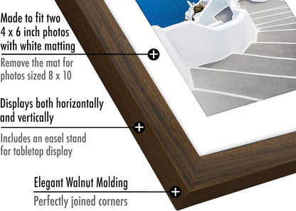 Americanflat 4x6 Collage Picture Frame with Shatter-Resistant Glass - Fits Five 4x6 Photos or Use as One 11x14 Picture Frame - Signature Collection - Collage Frames for Wall Display - Black