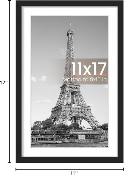 upsimples 8x10 Picture Frame, Display Pictures 5x7 with Mat or 8x10 Without Mat, Wall Hanging Photo Frame, Black, 1 Pack - Colors B