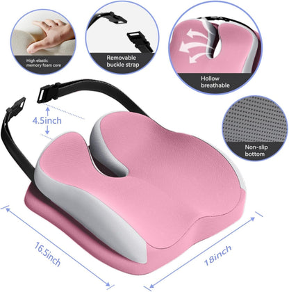 Seat Cushions for Office Chairs Wheelchair Cushion for Long Sitting Back Pain，Memory Foam Seat Car Computer Desk Chair Cushion，Coccyx Cushion for Tailbone Pain Relief Cushion Office Chair Black