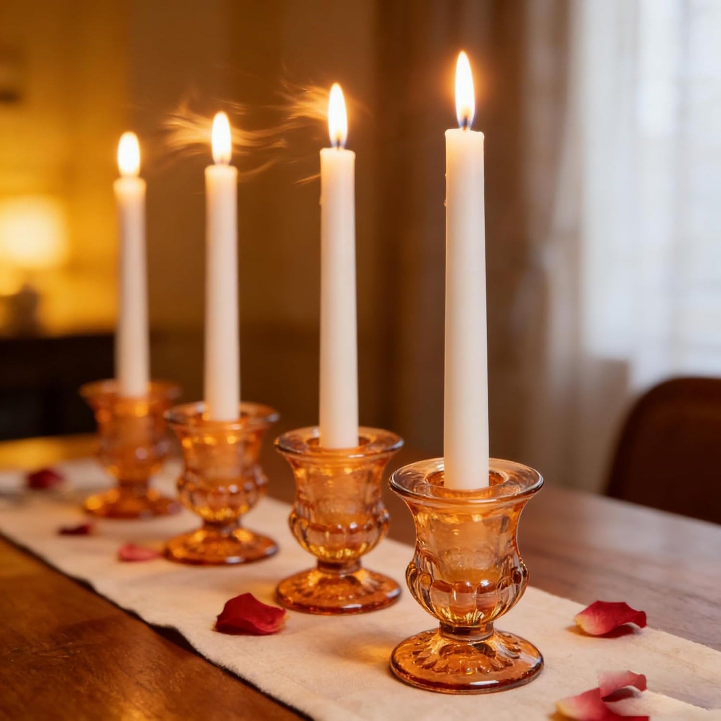 48 Pcs Clear Glass Taper Candle Holders Bulk, 2.5 Inch Small Candlestick Stands, Elegant Table Centerpieces for Wedding, Christmas, Valentine’s Day, Party, Home and Dining Room Decorations (Clear)