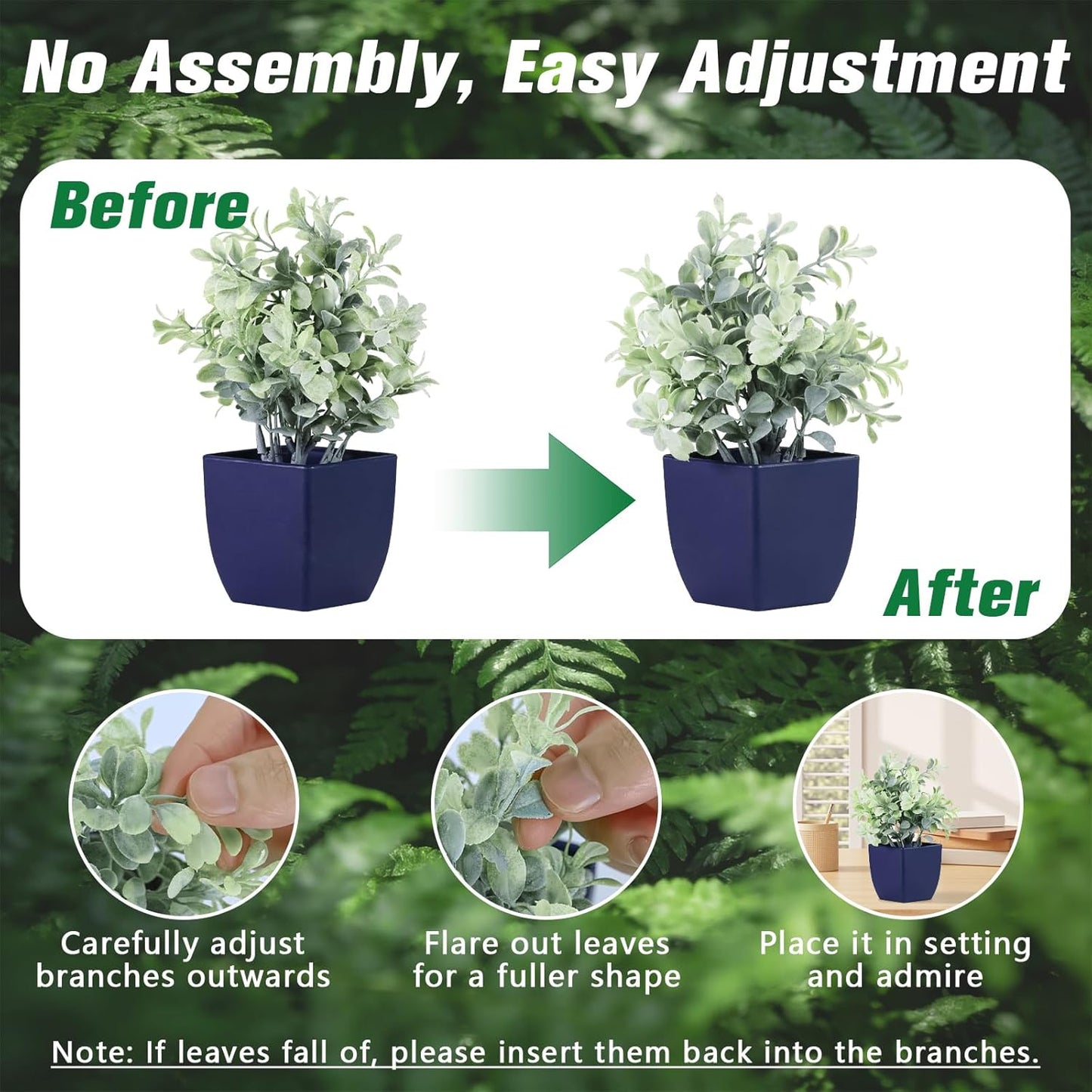 4pcs Fake Small Plants, Artificial Greenery Potted Plant for Home Office Decor, Small Faux Gray Grass Eucalyptus for Bathroom Plants Decoration, Mini Plant Potted Table Shelf Decoration