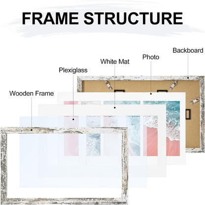 Vittanly 11x14 Collage Picture Frame, Displays 5Pcs 4x6 Pictures with Mat or 1Pcs 11x14 without Mat for Wall Mounting, Picture Frames Collage Wall Decor in Black, 1 Pack