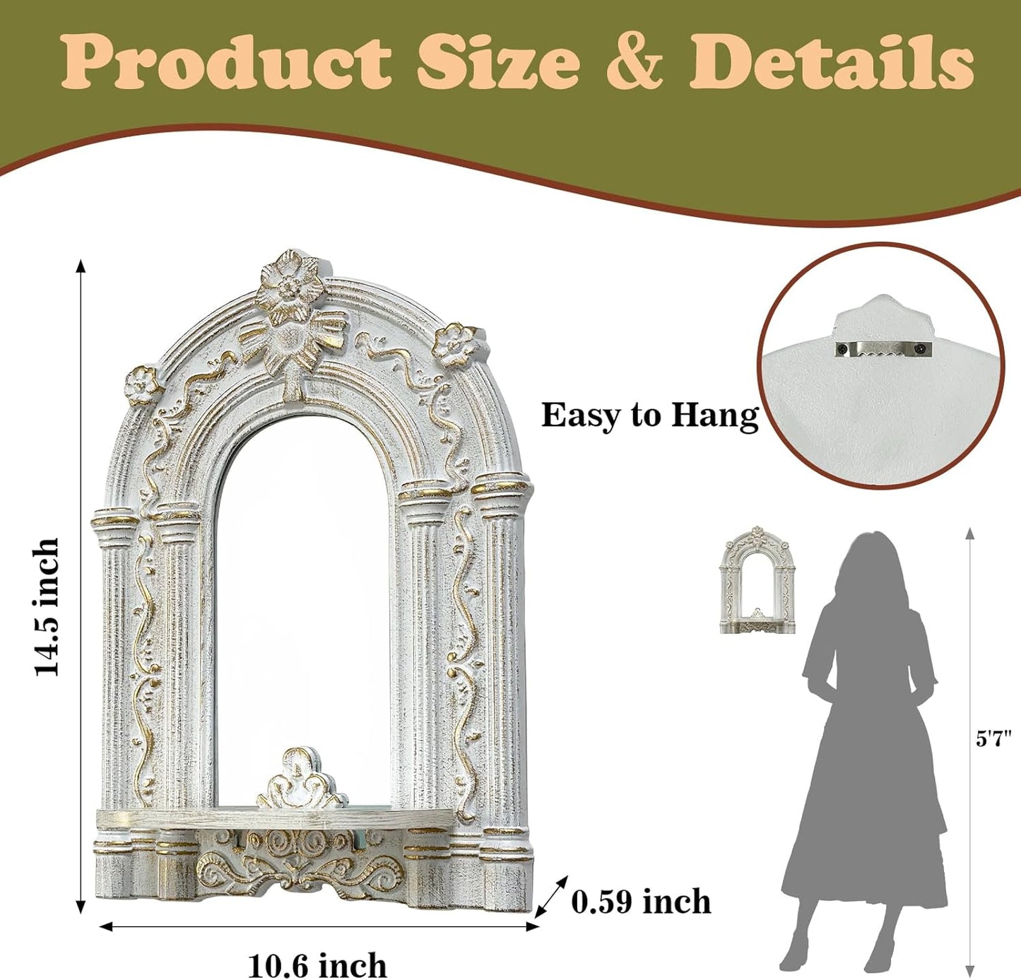 Three-Dimensional Relief Candle Sconces Set 2 Rustic Wall Mount Candle Holders Wood Hanging Wall Decor Mirrored Wall Art Hand Carved Home Decoration Gold