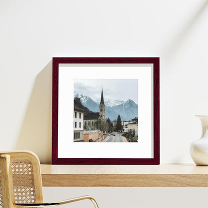 Vittanly 8x10 Picture Frames Set of 9, Shatter Resistant Plexiglass, Display 5x7 Pictures with Mat or 8x10 without Mat, Photo Frames for Wall or Tabletop, Engineered Wood, Black - Colors B