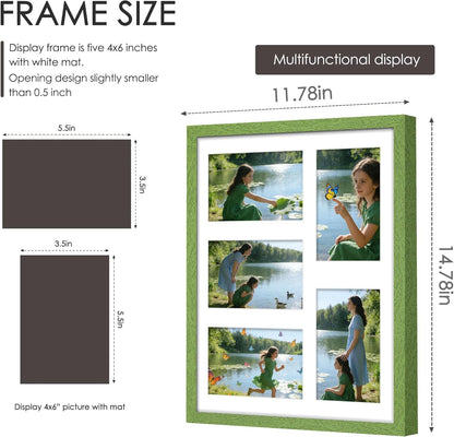 DUENPY 14x26 Collage Picture Frame 4x6 Collage Picture Frame Displays Twelve 4x6 inch Photos Available Horizontal Wall Mounting Display and Vertical Black - Colors A