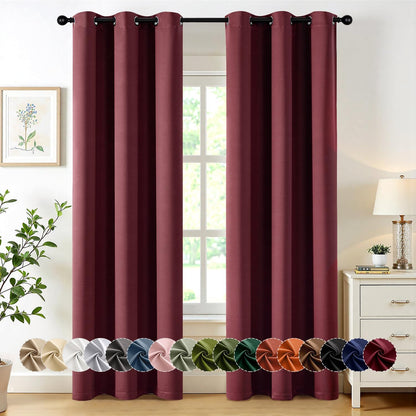 MIULEE Blackout Curtains for Bedroom Living Room 2 Panels, Thermal Insulated Room Darkening Drapes Grommet Noise Reducing Light Blocking Window Treatments 63 Inches Long 40x63 Inch Black - Colors A