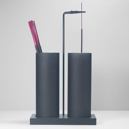 2 in 1 Incense Burner Holder for Sticks,Glass Incense Holder with Storage,Upside Down Incense Holder for Sticks with Glass Ash Catcher for Meditation Yoga Spa Room Home Decor[Full Black]