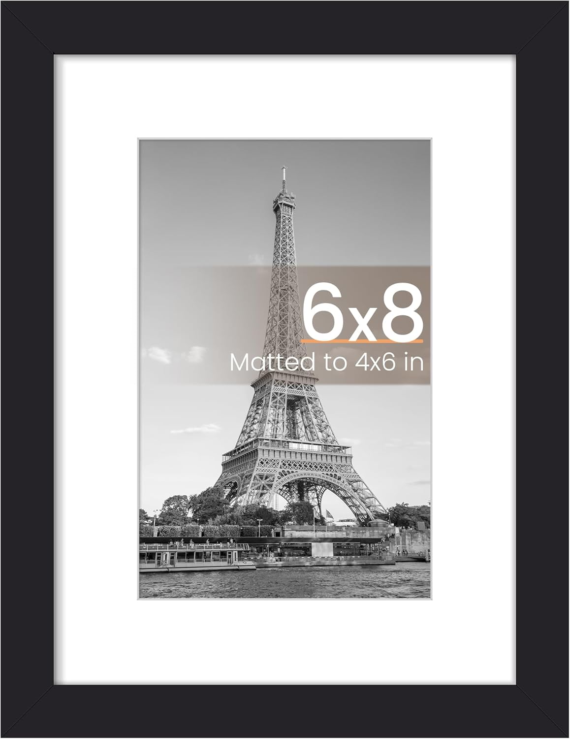 upsimples 8x10 Picture Frame, Display Pictures 5x7 with Mat or 8x10 Without Mat, Wall Hanging Photo Frame, Black, 1 Pack - Colors A