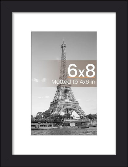 upsimples 8x10 Picture Frame, Display Pictures 5x7 with Mat or 8x10 Without Mat, Wall Hanging Photo Frame, Black, 1 Pack - Colors A