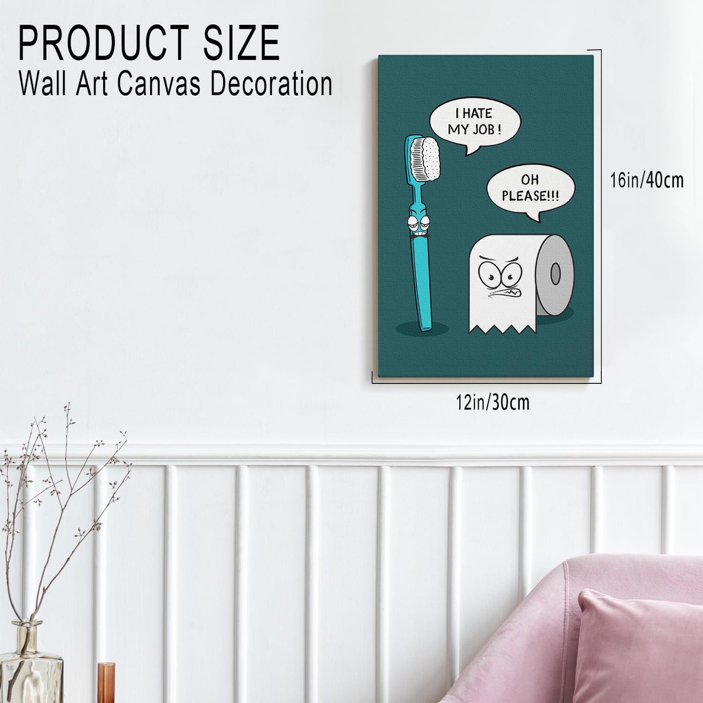 DIHSIEG 12x16 Canvas Wall Art funny bathroom wall art Print Poster Vintage Poster Frameless Floral Can be hung on the Wall Heal Your Heart poster Wall Art Canvas