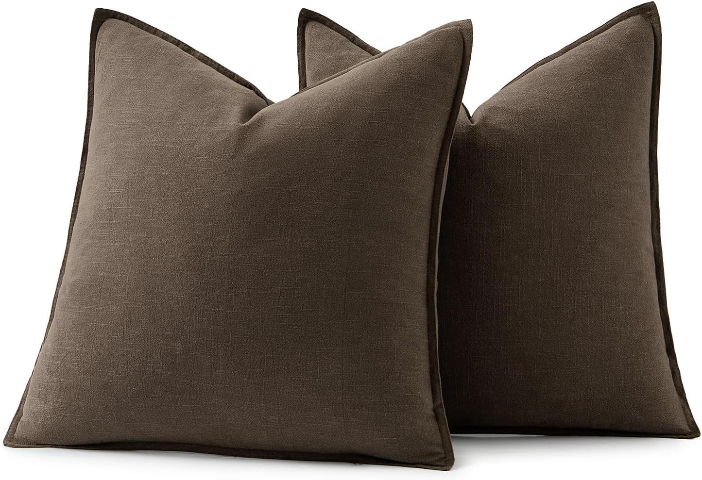 MIULEE Decorative Linen Euro Sham Pillow Covers 26x26 Cream White Boho Farmhouse Neutral Couch Throw Pillows for Bed Pack of 2 Accent Modern Pillowcase Sofa Livingroom Home Decor