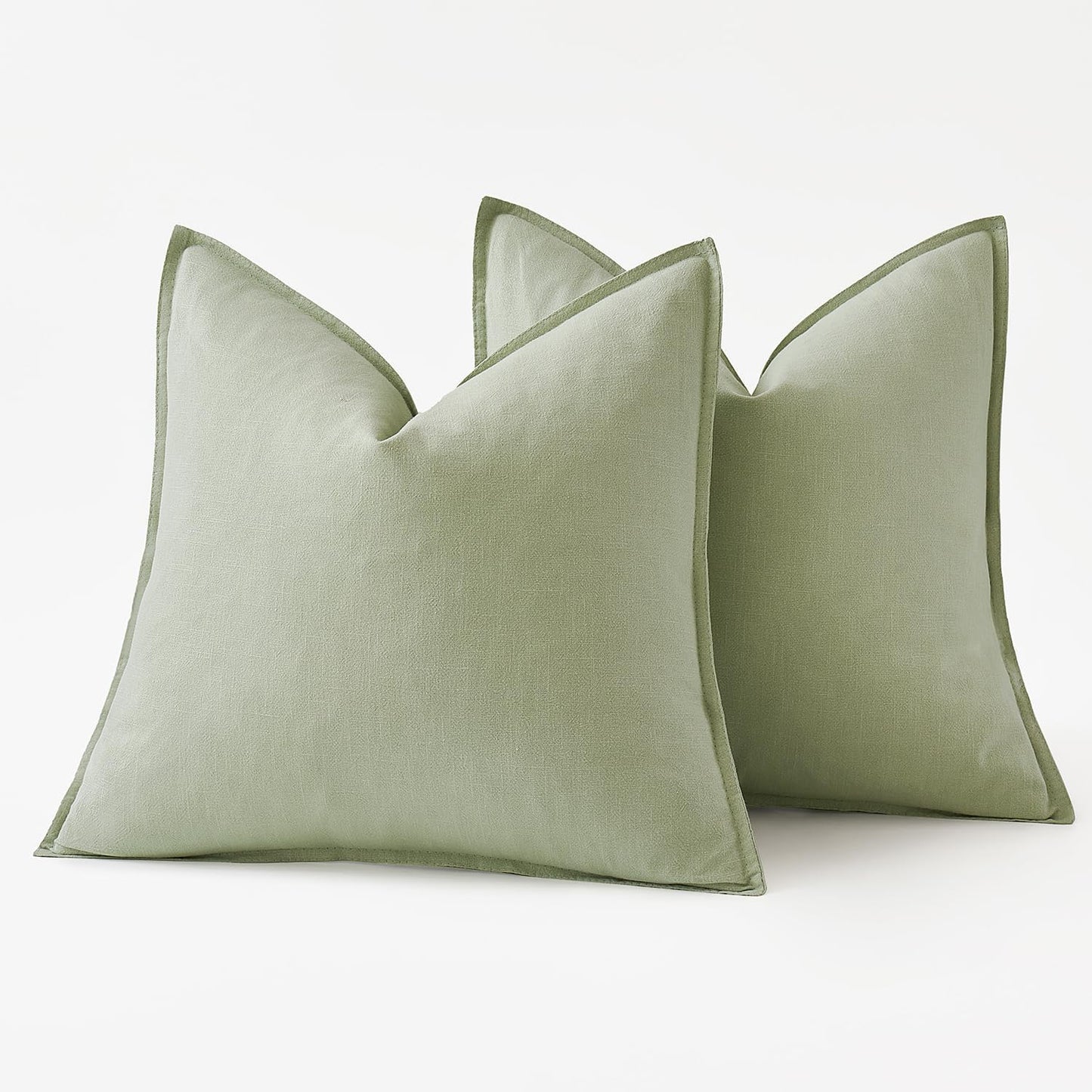 MIULEE Decorative Linen Euro Sham Pillow Covers 26x26 Cream White Boho Farmhouse Neutral Couch Throw Pillows for Bed Pack of 2 Accent Modern Pillowcase Sofa Livingroom Home Decor