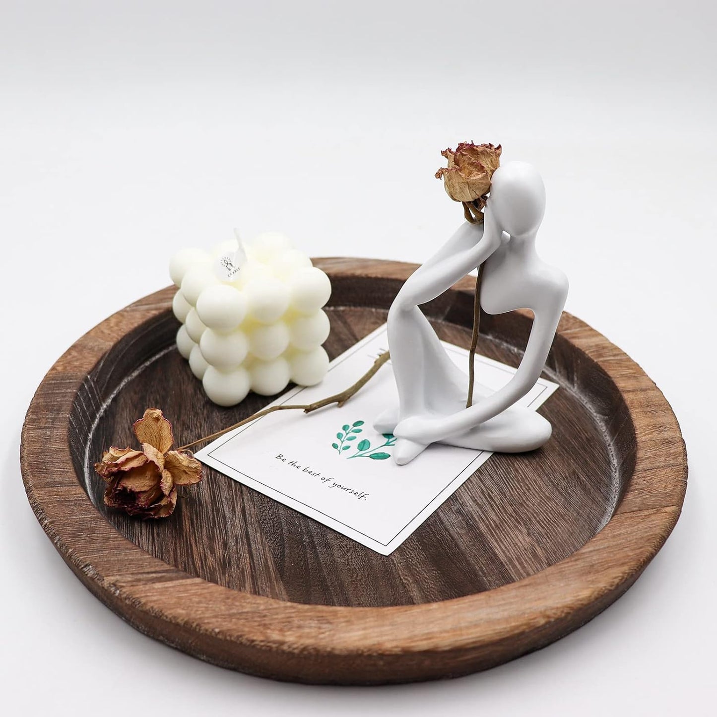 Thinker Statues And Sculptures, Sandstone Resin Thinker Statue Ornaments, Abstract Style Sculptures, Housewarming Gifts, Housewarming Decorations, Living Room Dining Desk Decorations (Right, Small)